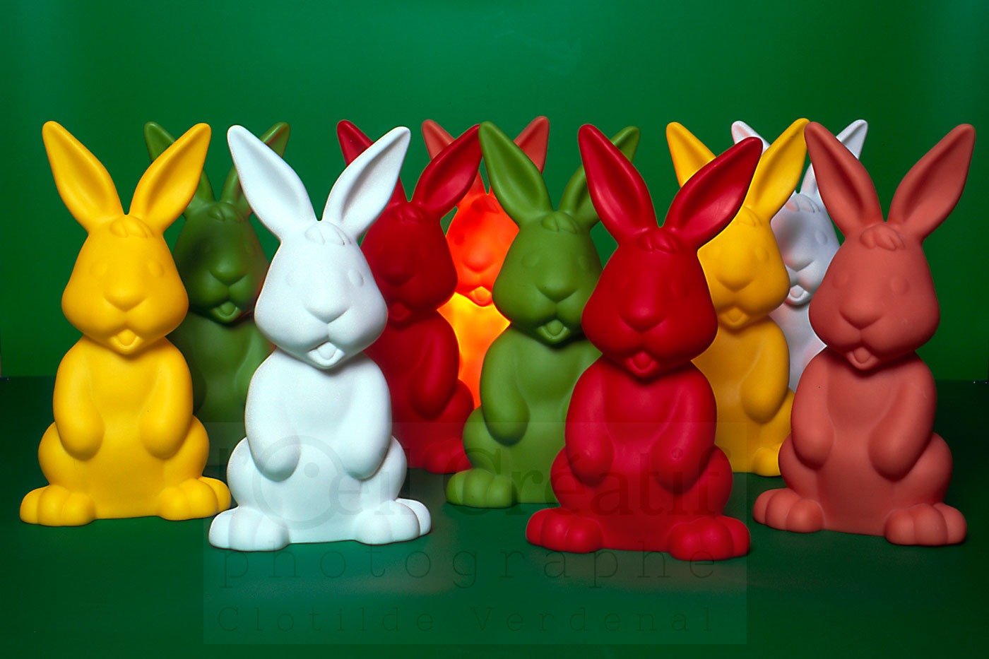 Lampes en forme de lapin de pleins de couleurs