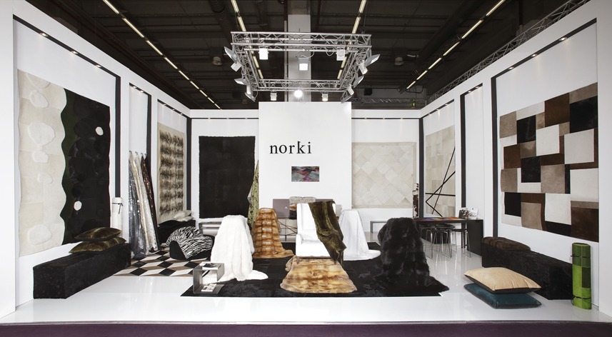 Salon Paris, stand Norki peaux et fourrures de décoration
